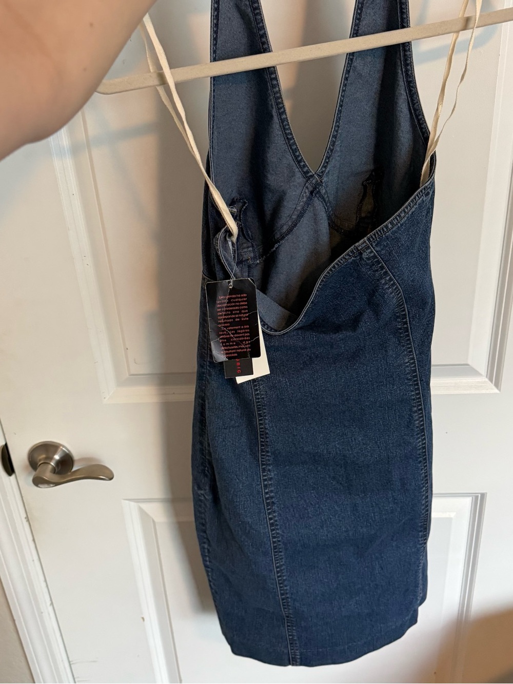 Vintage Ralph Lauren Denim Halter Bodycon Dress - Dark Blue - Picture 6 of 6